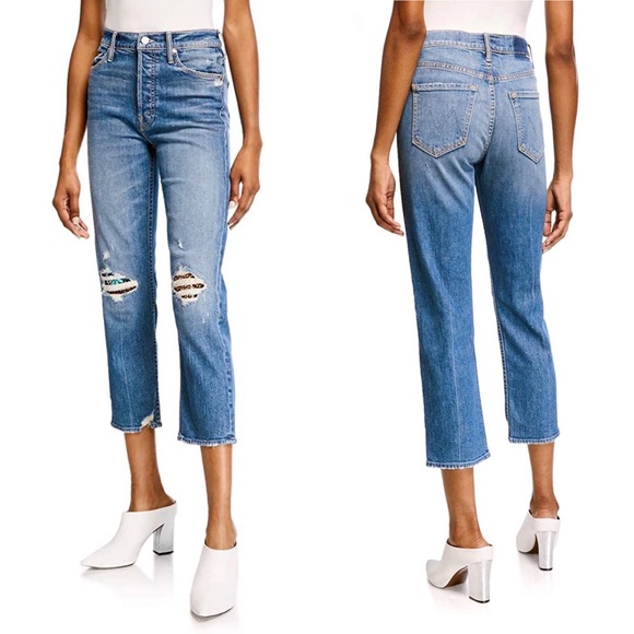 Mother Superior The Tomcat Jeans Pray for Hidden Gems Denim Straight Distressed - Picture 9 of 17